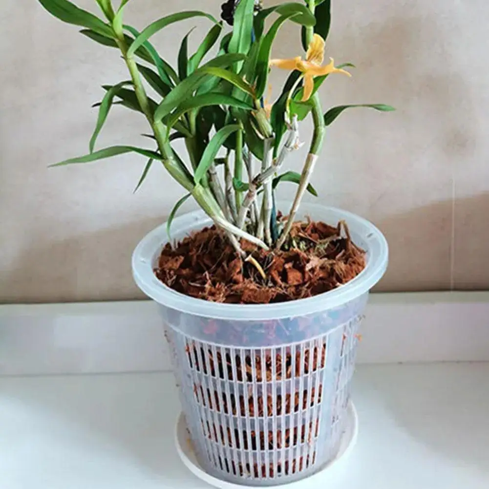 Mesh Pot Root Control Orchid Flower Breathable Growth Container Drainage Hole Orchid Pot With Root Garden Plastic Flower Pot