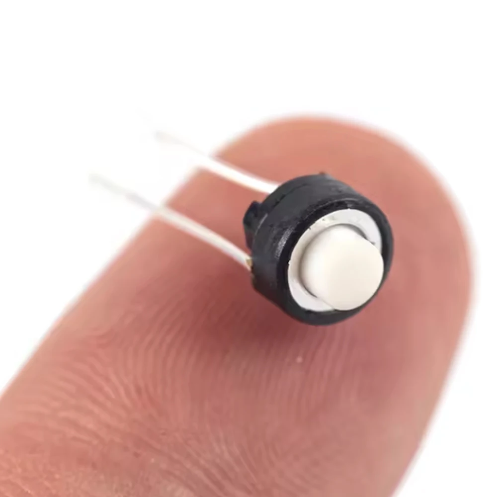 Cltgxdd 100pcs 6*6*5mm DIP Tactile Push Button Micro Switch Momentary White Head Bulk
