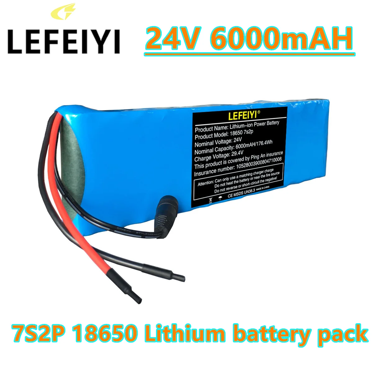 

24-29.4V 6Ah 7S2P 18650 Li-ion Rechargeable Battery Pack 29.4v 6000mAH for Electric Bicycle Moped Balancing Scooter