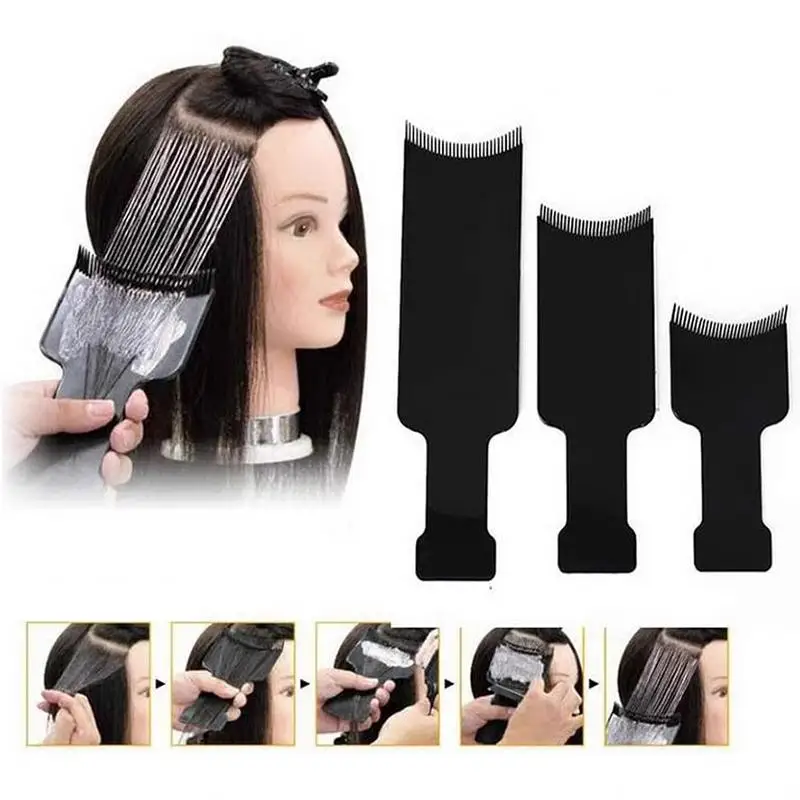 1/3PC S/L/M Professional Salon Hair Dyeing Board Highlight Plate Coloring BrushComb Swatch Board Barber Hairdresser Styling Tool
