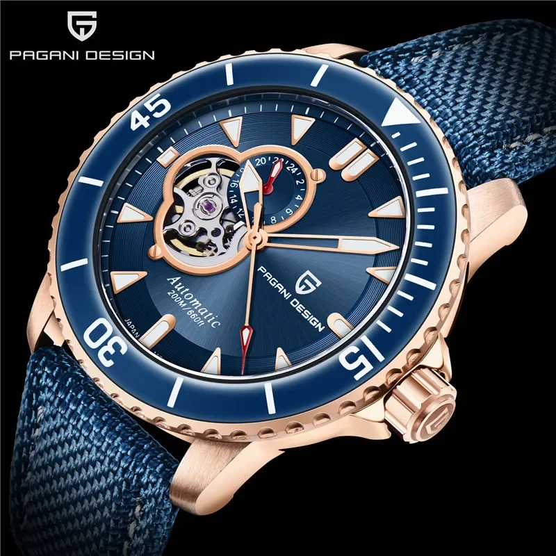 

PAGANI DESIGN PD1674 Mechanical Watches Men Ceramic Bezel 200M Diving Watches Seconds Hacking Clock Watch for Men