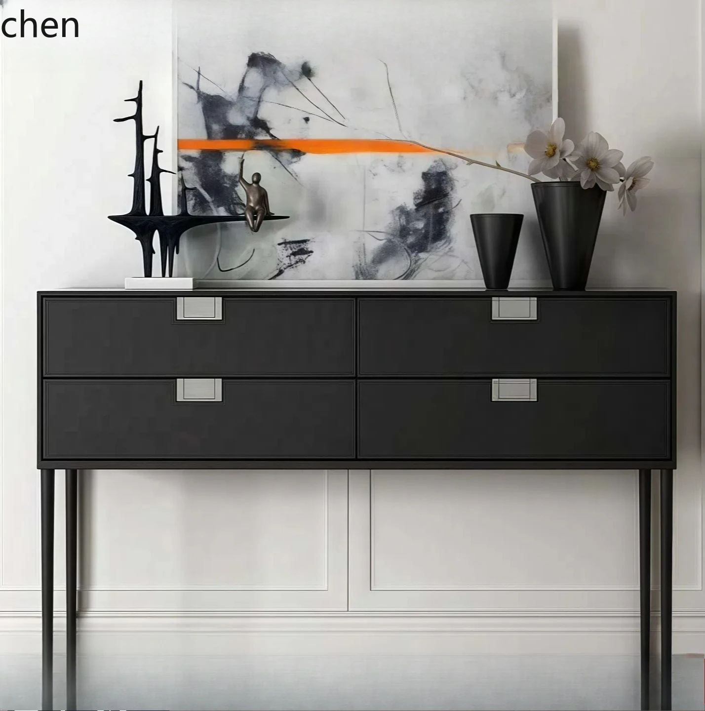 YFY  Lacquered Entrance Console Decorative Cabinet Sofa Back Cabinet Living Room Partition Storage Cabinet