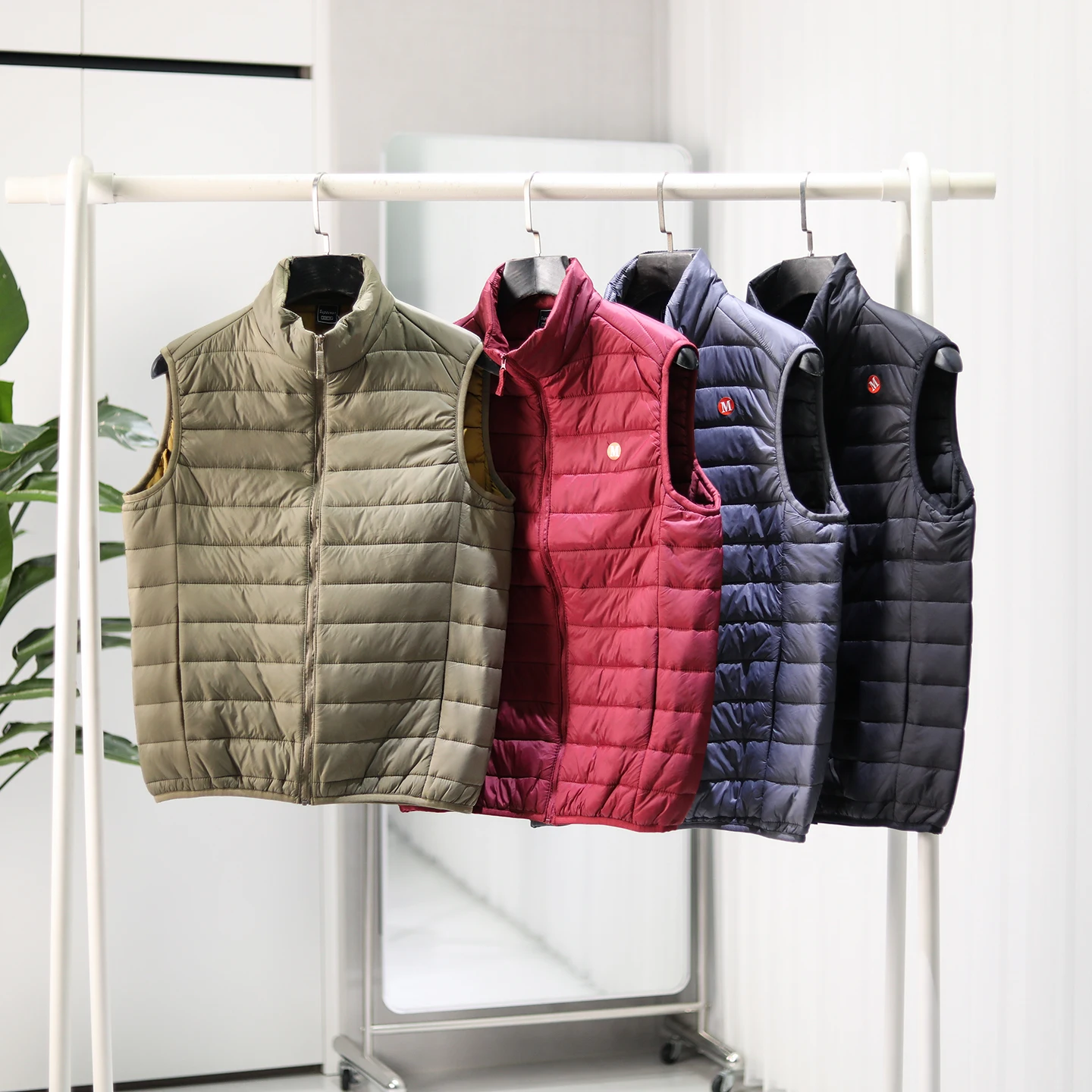 

Легкий и удобный однотонный жилет с воротником-стойкой для мужчин и женщин, повседневный, городской, модный, из хлопка и нейлонового волокна