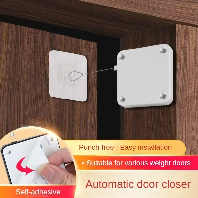 Punch-free Automatic Door Closer 500g-1200g Wire Rope Retractable Automatic Recovery Coil Closing Device Door Hardware