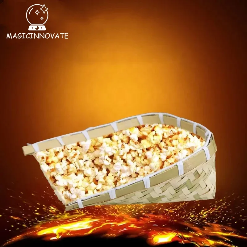 Magician accessories,Stir-fry Popcorn,Comedy,gimmick,Mezzanine dustpan,Close Up  Stage magic props