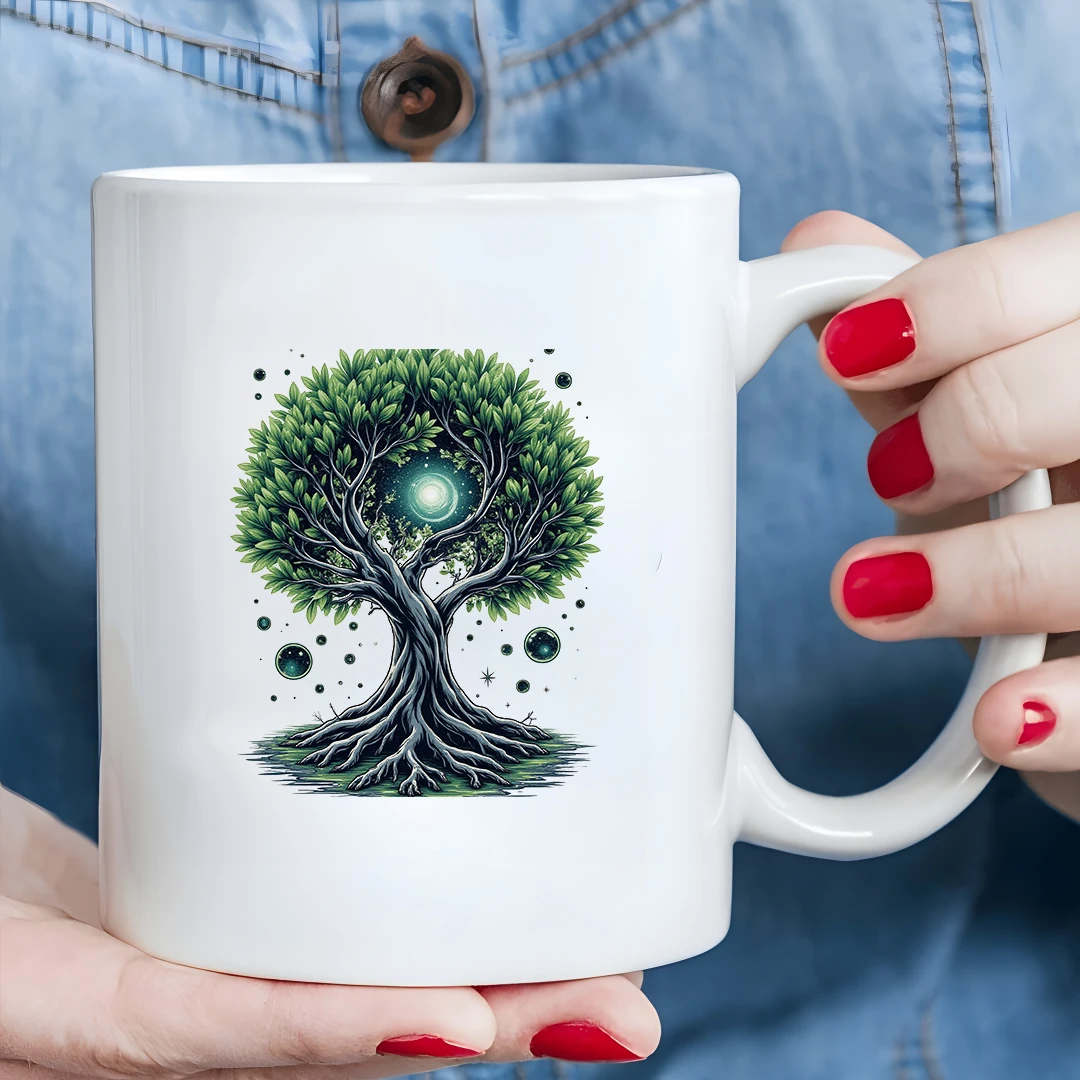 11온스 창의적인 나무 우주 컵 어린이 음료 컵 크리스마스 가족 사무실 선물