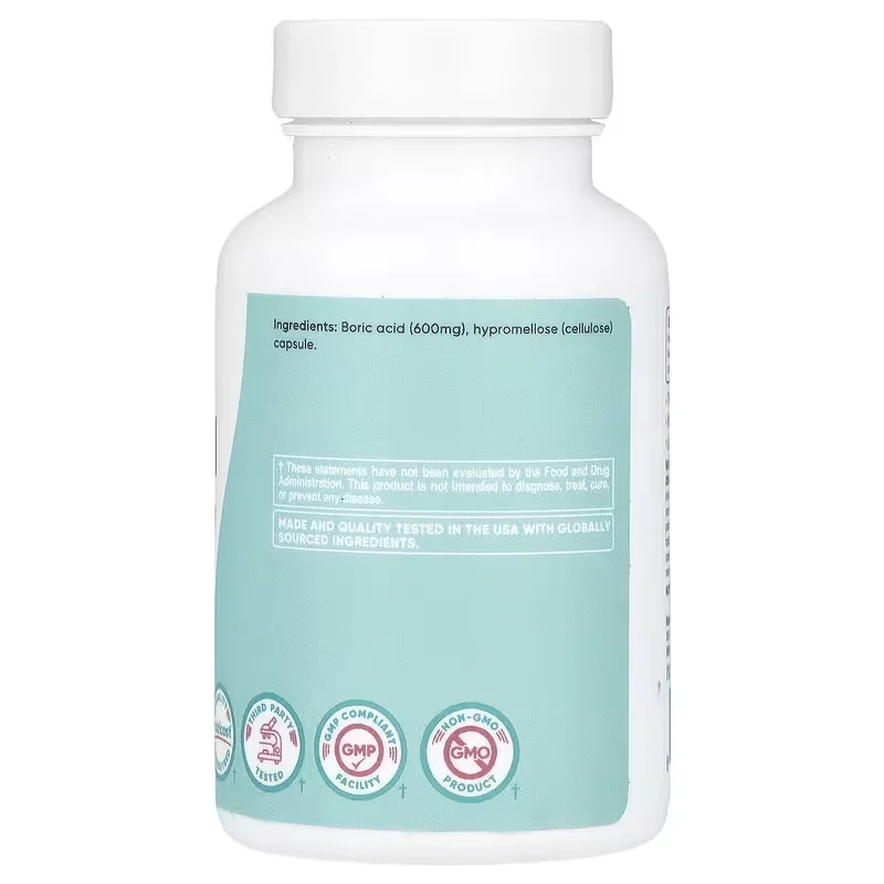 60 Count Boric Acid Vaginal Suppositories PH Balanced Gentle Care for Vaginal Health Non-Medicated Suppositories