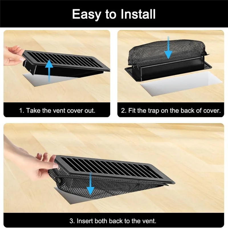 Trappola per copertura del registro a pavimento, 6 pezzi da 4 pollici x 10 pollici con filtro per bocchetta dell'aria, copertura in rete per schermo di presa d'aria a pavimento - [Qahk]
