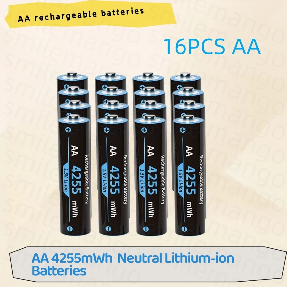 1.5V Oplaadbare Lithium Batterij AA 4255mWh/AAA 1100mWh Batterijen Hoge Capaciteit 1.5V Batterij voor Muis Afstandsbediening