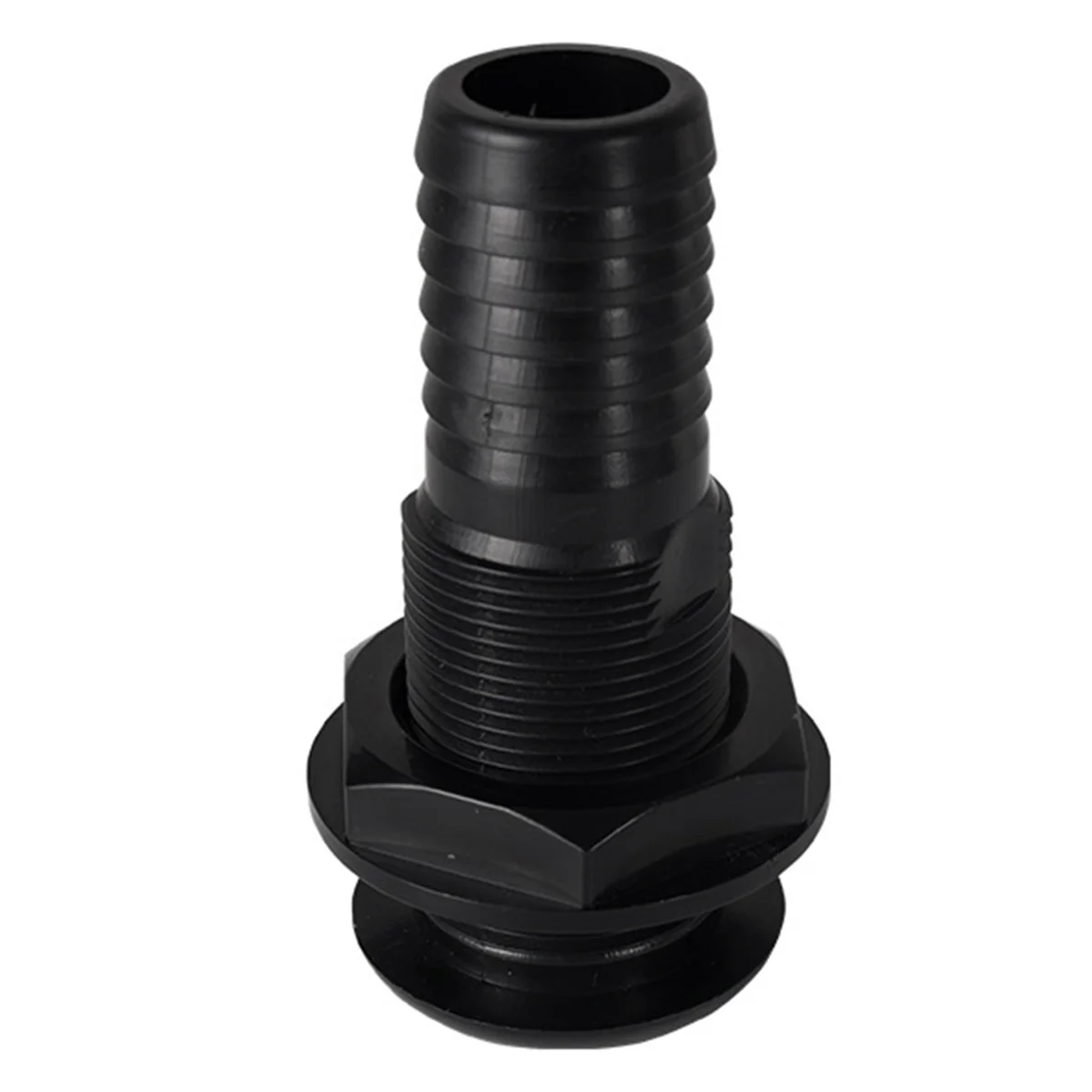 Marine Boat Thru Hull Fitting Connector for 5/8, 3/4, 1 Inch Hose Boat Drain Bilge Pump Plumbing Fittings Black