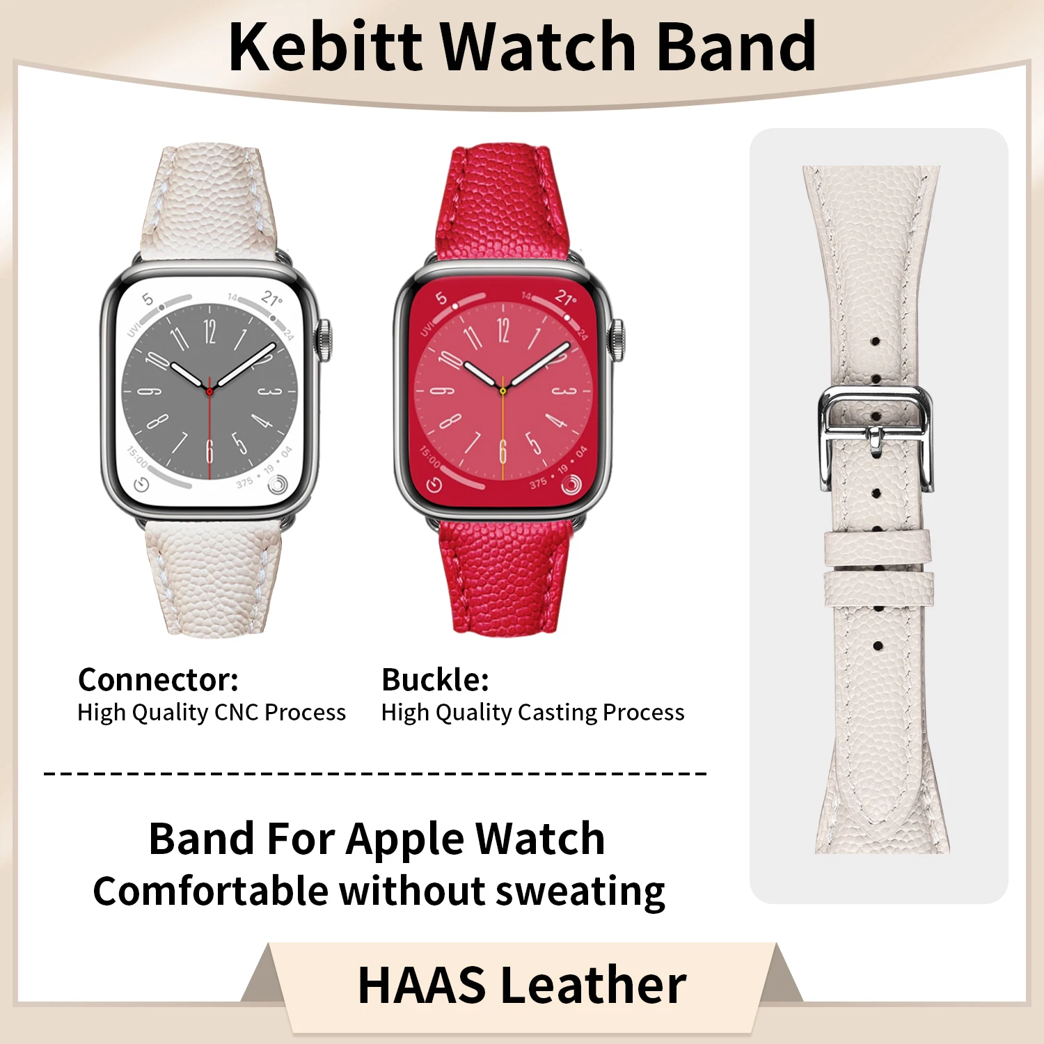 

Kebitt женские роскошные ремешки для часов Apple Watch Ultra 3 серии 11 10 9 8 7 6 SE 3 ремешок Iwatch браслет из натуральной кожи Cower