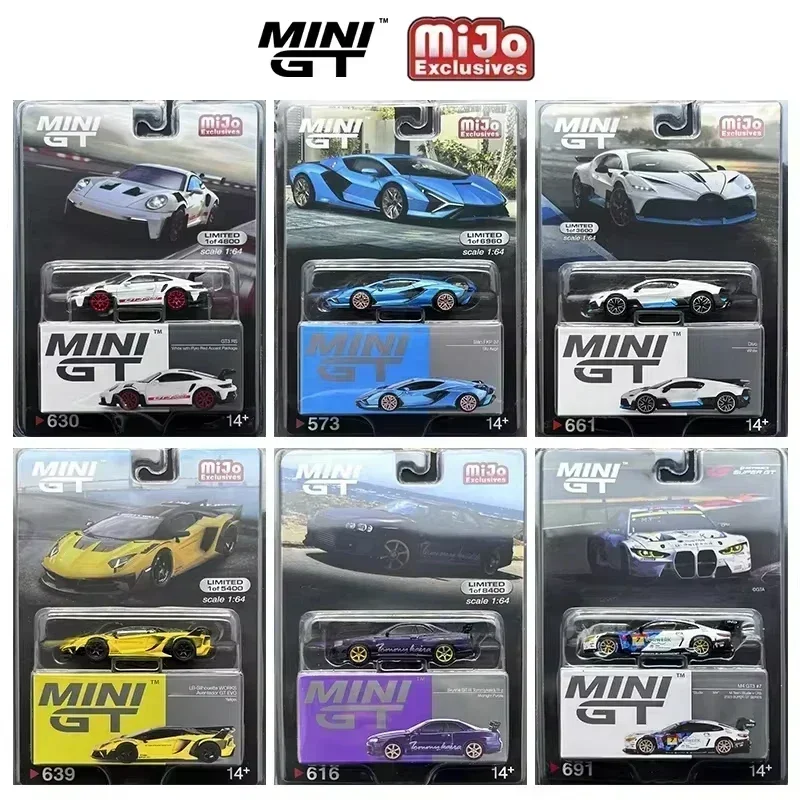 MINIGT 1:64 GTR 34 Aventador GT EVO KPGC110 S15 F1 Plastic Packaging Diecast Diorama Car Model Collection Miniature Carros Toys