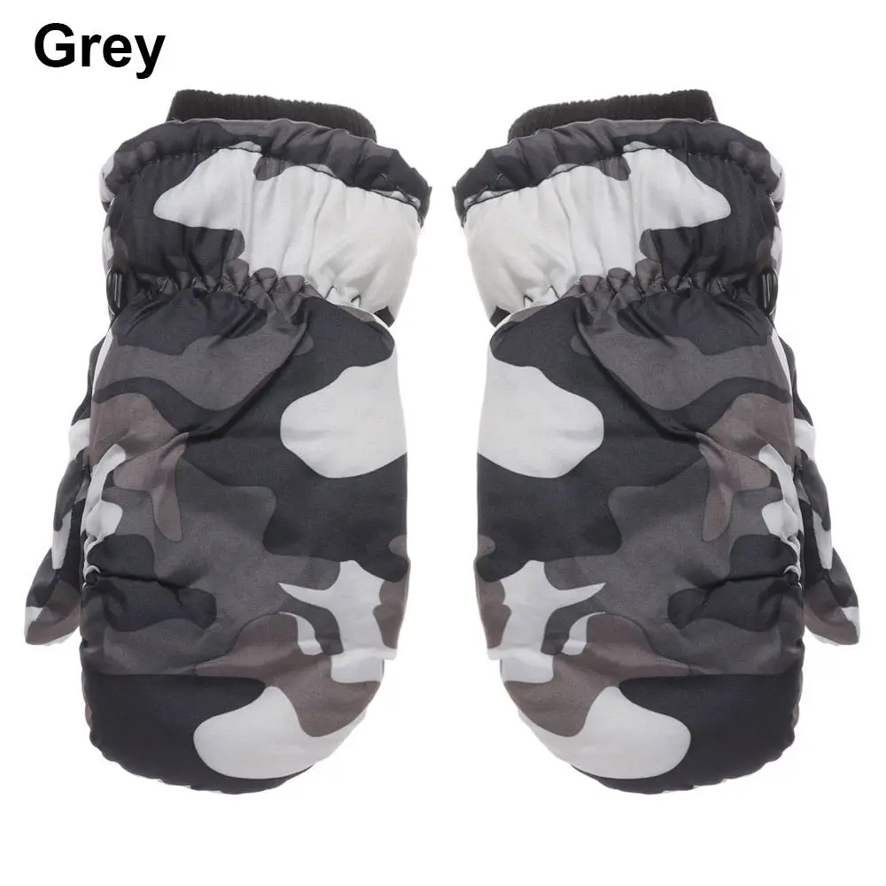 

Children Snow Snowboard Windproof Furry Warm Mitts Thicken Children Gloves Skiing Mittens