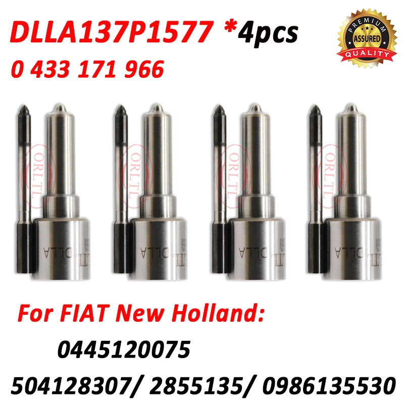 

4шт DLLA137P1577 0433171966 Форсунка дизельного топлива DLLA 137P 1577 для FIAT 0445120075 504128307 2855135 098435530