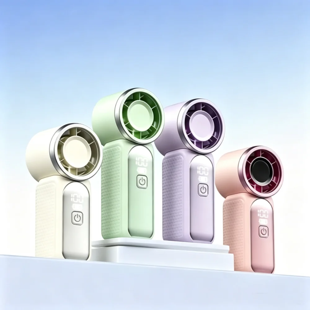 Mini Handheld Fan Portable Pocket Fan Rechargeable Personal Hand Fans Outdoor Mini Fan with Digital Display Portable Turbo Fan
