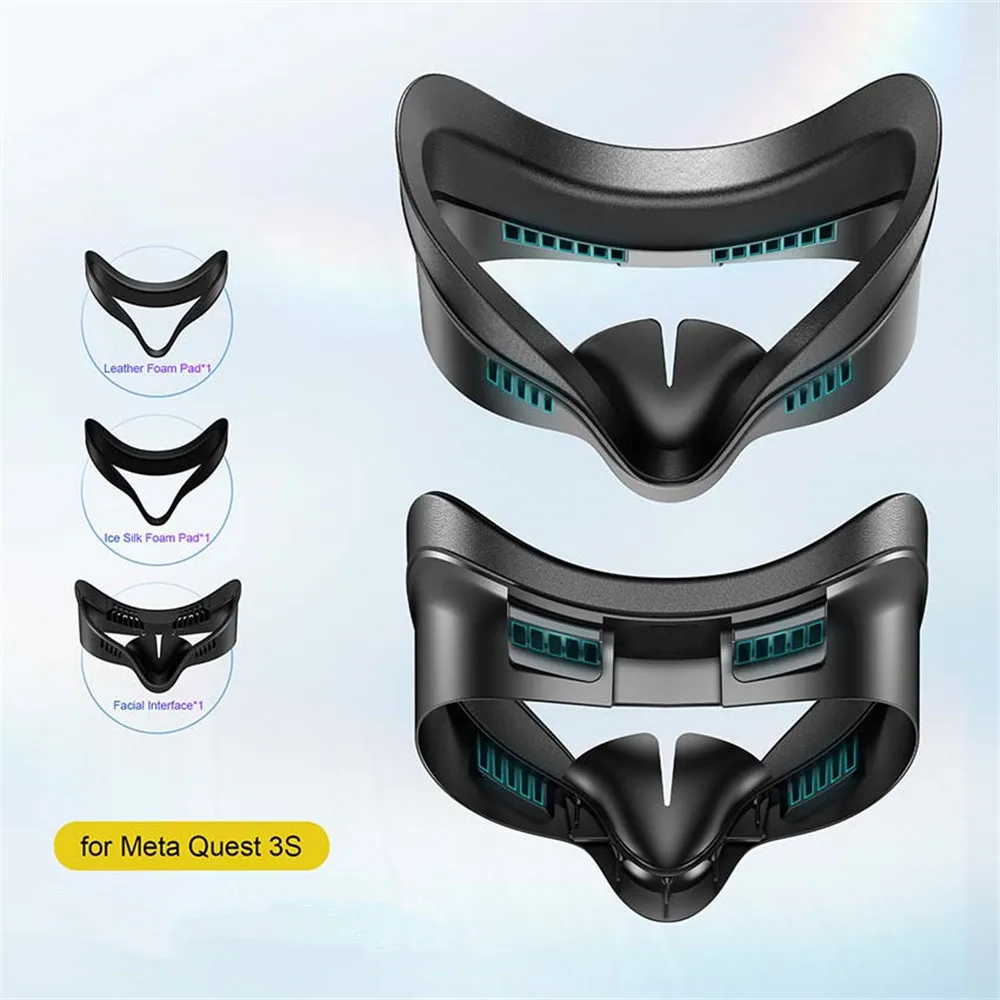 Mask Bracket For Meta Quest 3S Breathable Anti-sweat Facial Cover Replacement Part Soft Interface Pad VR Accessory