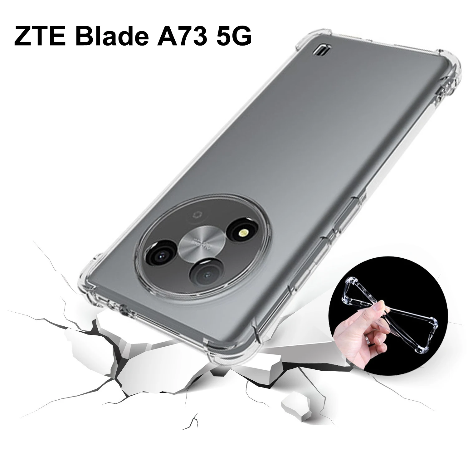 Für ZTE Blade A73 5G 2023 Fall Air Kissen Airbag Klar Silikon Stoßstange TPU Zurück Abdeckung Weiche Matte Telefon Fall für ZTE A73 5G 2023