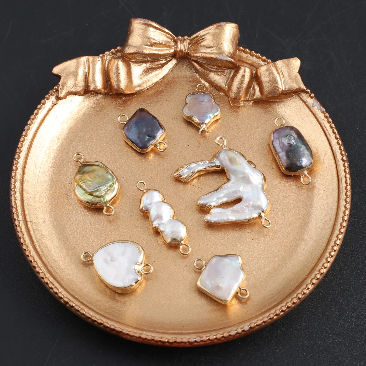 

5 Pieces High-quality Randomly Natural Pearl Colorful Baroque Jewelry Connectors for Jewelry Making DIY Necklace Accessories