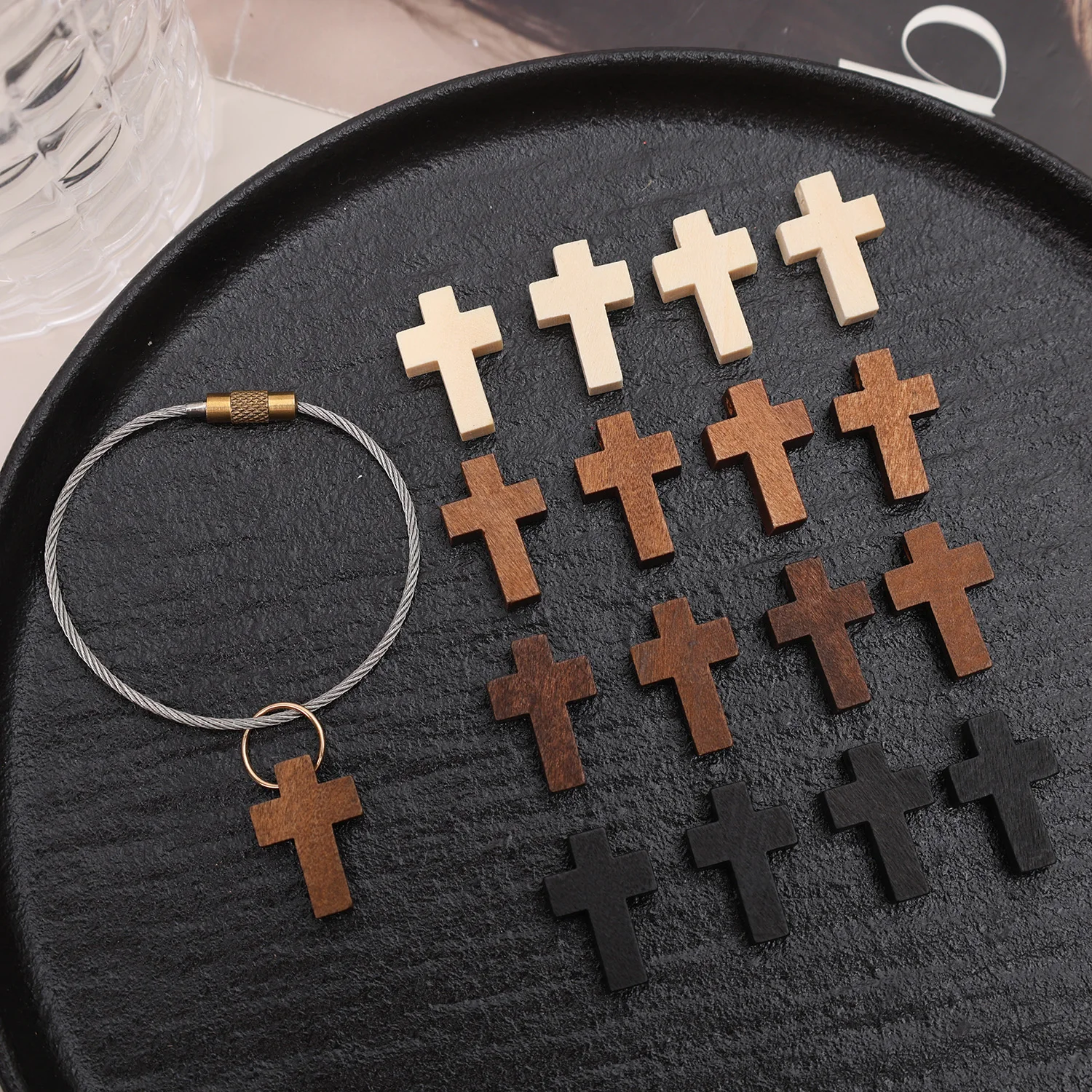 20/80 قطعة جديد الخشب الصلبان Charms DIY بها بنفسك مجوهرات بمناسبة العثور على سوار قلادة صليب صغير مجوهرات المعلقات مكونات الهدايا