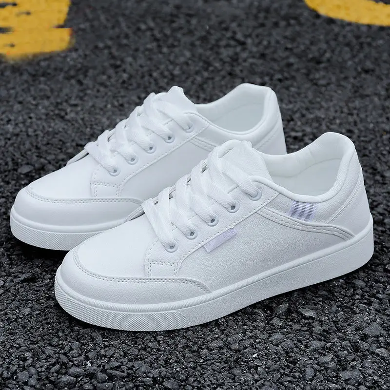 Tenis Feminino 2022 Leather Breathable Women Tennis Shoes Students Gym Athletic Jogging Light Lace-up Shoes Female Sneakers