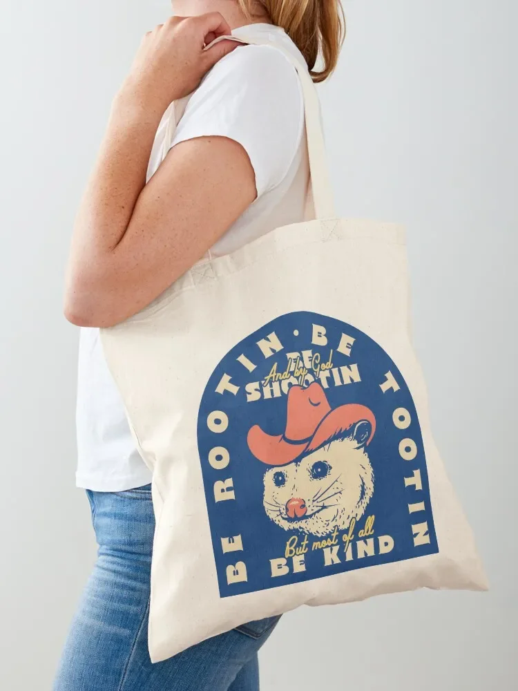 Rootin Tootin Shootin Possum Cowboy Advice Dark BG Red Space Cowgirl Country Style Possum Pet Mat Bandana Opossum Tote Bag