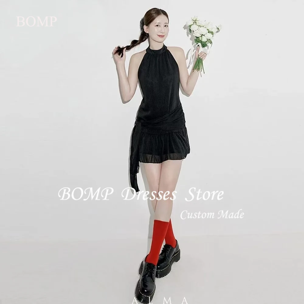 BOMP High Neck Mini Short Prom Party Dresses Photo shoot Cute Lovely Cocktail Dress Night Event Gowns Customized