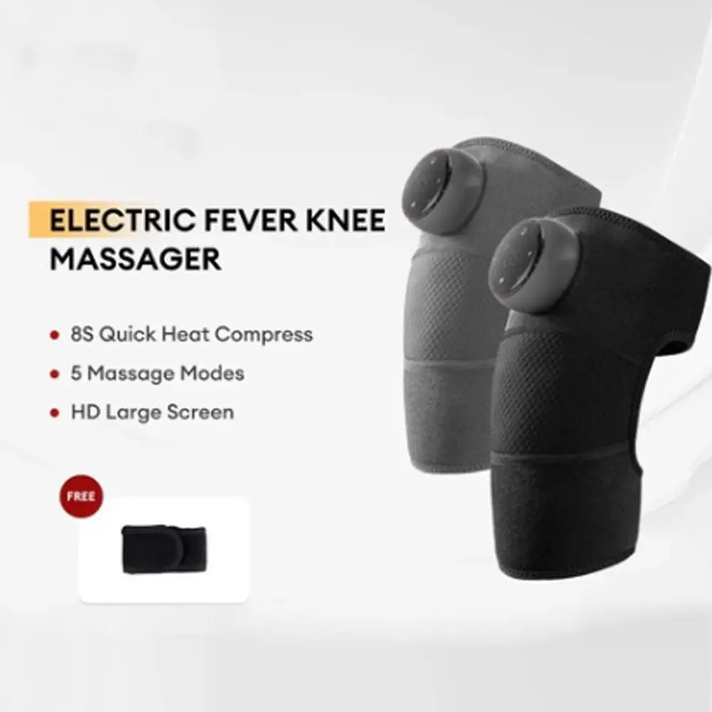 Deep Muscle Relief Electric Knee Massager Breathable 5 Temp Levels Cordless Massager 3 Modes Electric Far-Infrared Heating Pad