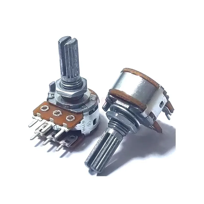 1pcs，Single-loop carbon film double-layer potentiometer，RK16，A100K，6Pin，Audio volume amplifier