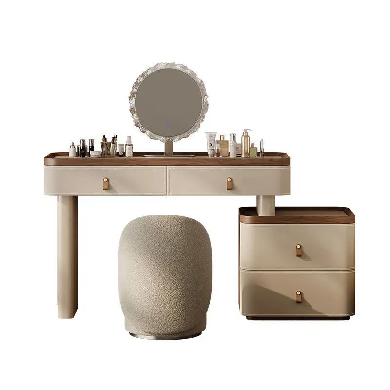 

Bedroom Dressing Table, Chest, Integrated High-end Designer Saddle Leather Makeup Table