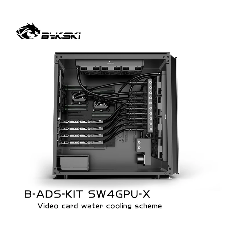 Bykski Water Cooling Kit,Building For 2x CPU and 4x GPU Multi Water Block Cooler, Liquid Cooling System,B-ADS-KIT SW4GPU-X