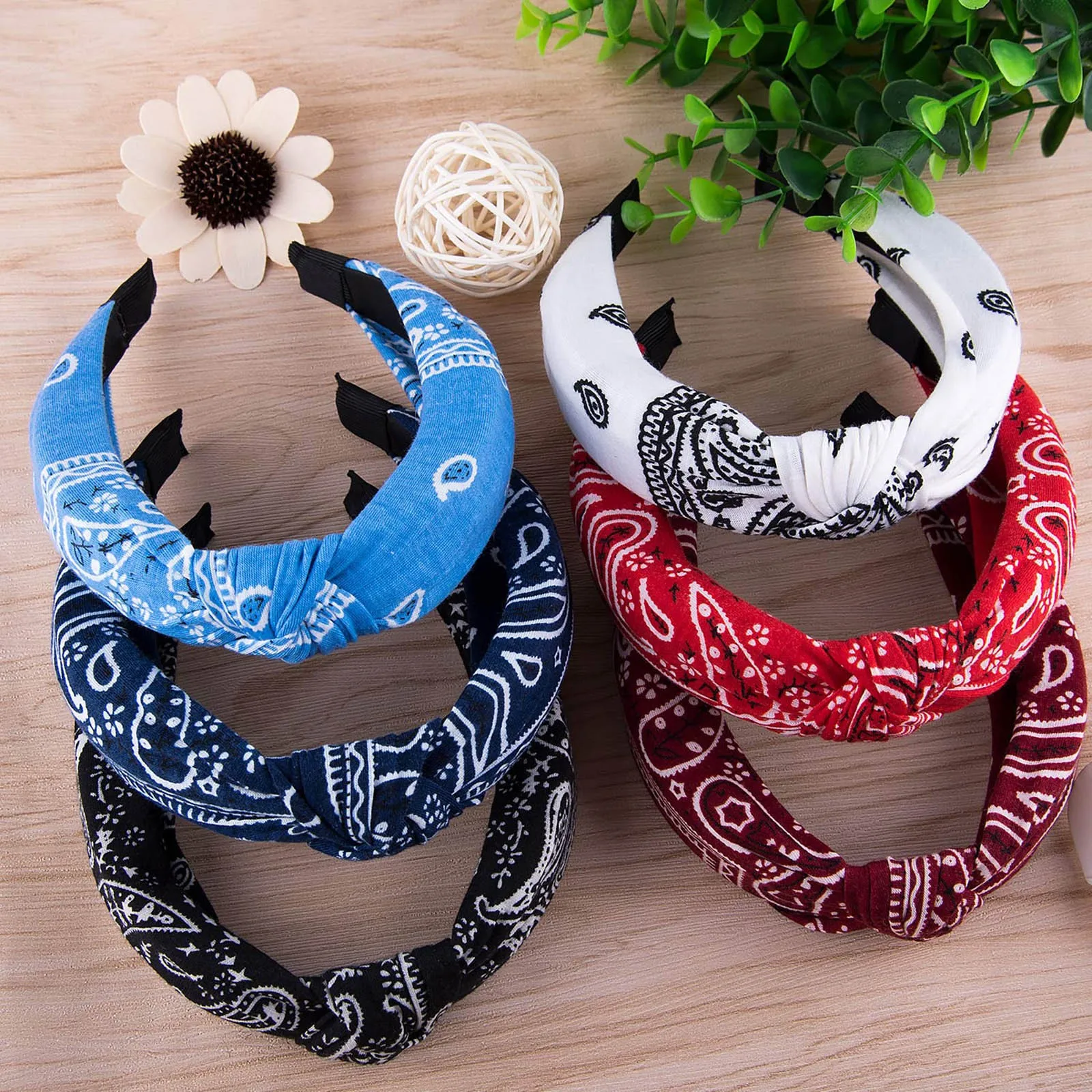

Clip Big 6pc Wide Headbands Knot Turban Headband Elastic Hair Band Elastic Plain Fashion Hair Accessories Lazos El Cabello NiñA