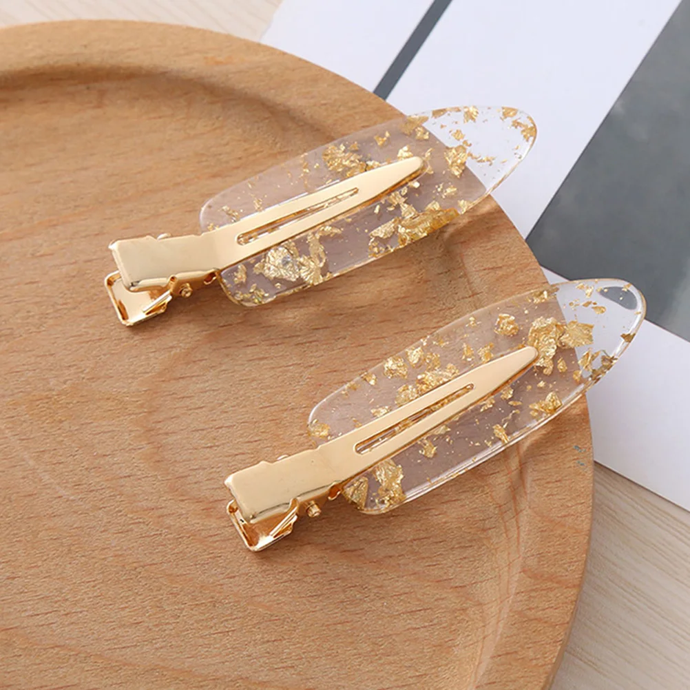 

10pcs No Crease Hair Clips Glitter Gold Foil for Women Teens Styling Sectioning Accessories Non Slip Metal Barbette