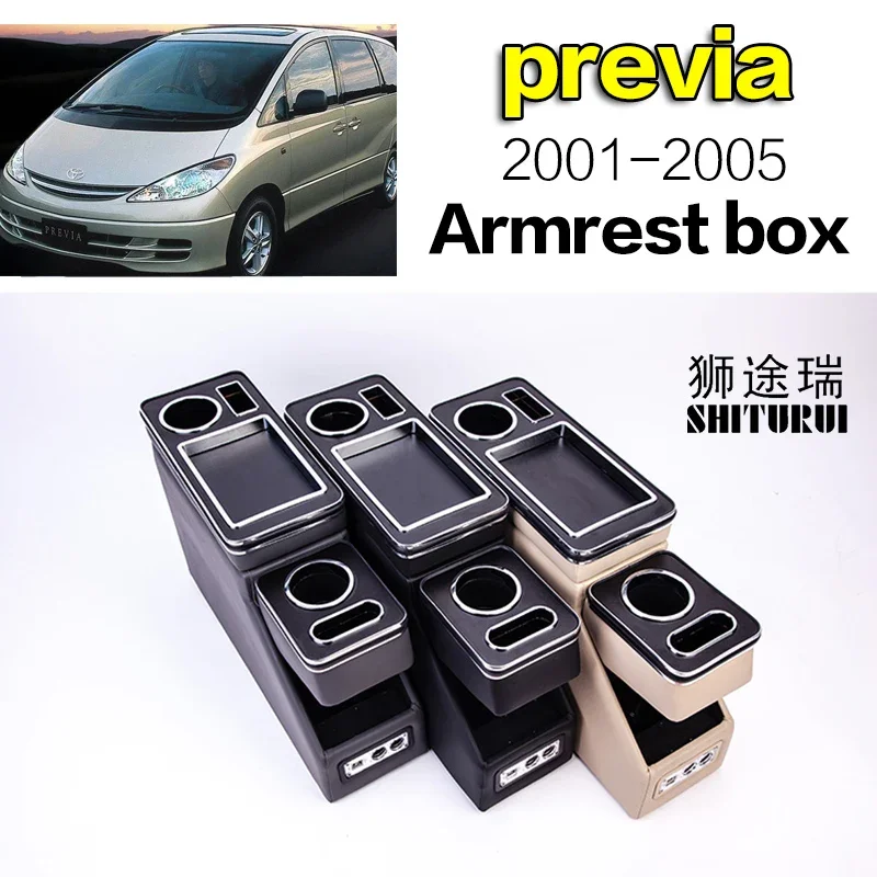 

FOR Toyota previa 2001-2005 row front railing box set general business armrest central store Business car 3th 15CM16CM