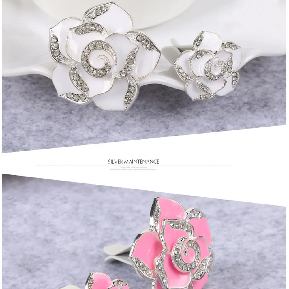 

Perfume Clip Rhinestone Camellia Car Air Vent Decoration Aroma Holder For Car Interior Fragrance Diffuser Flower Air Vent