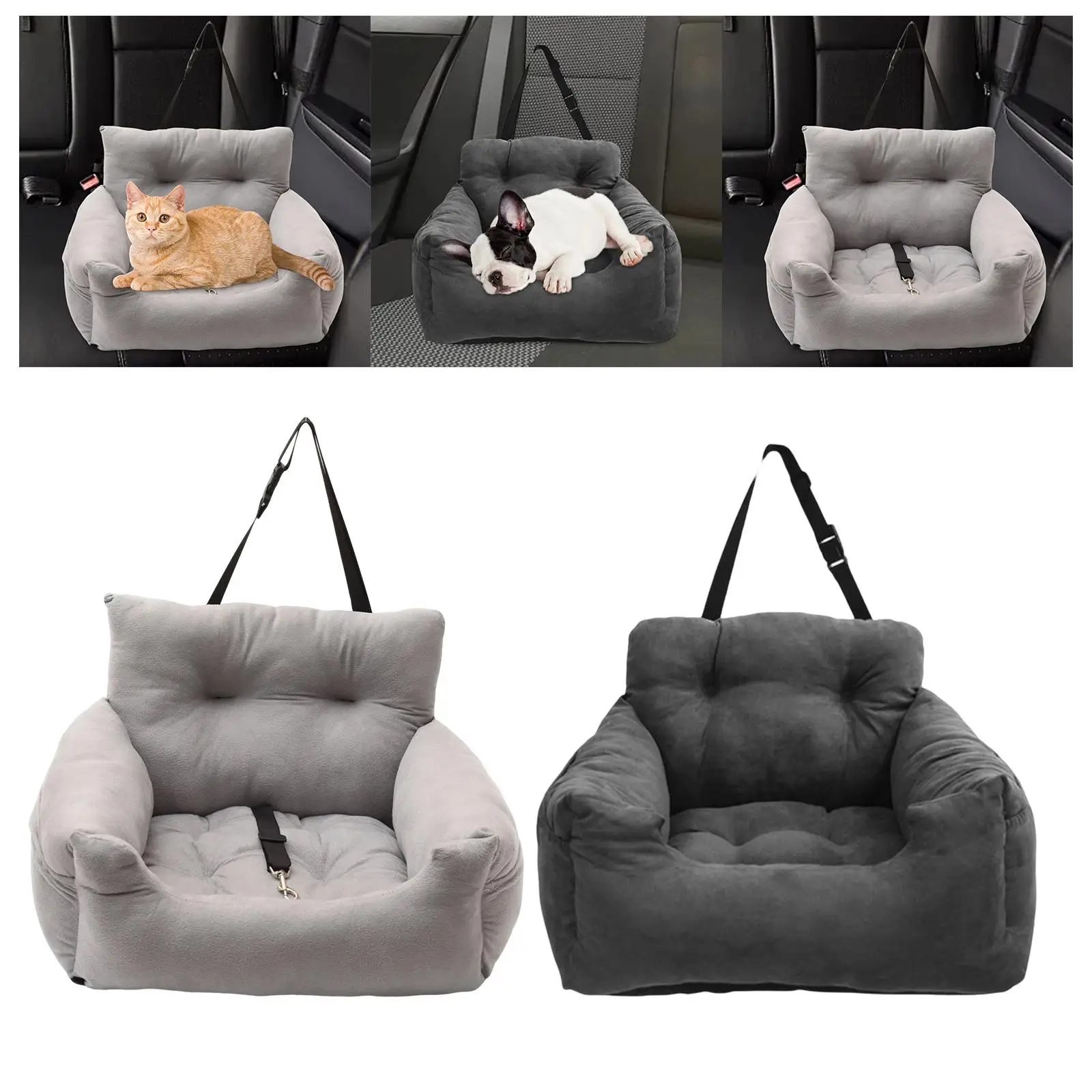 Dog Car Seat Soft Cushion Outdoor Detachable Dog Booster Seat for Kitten