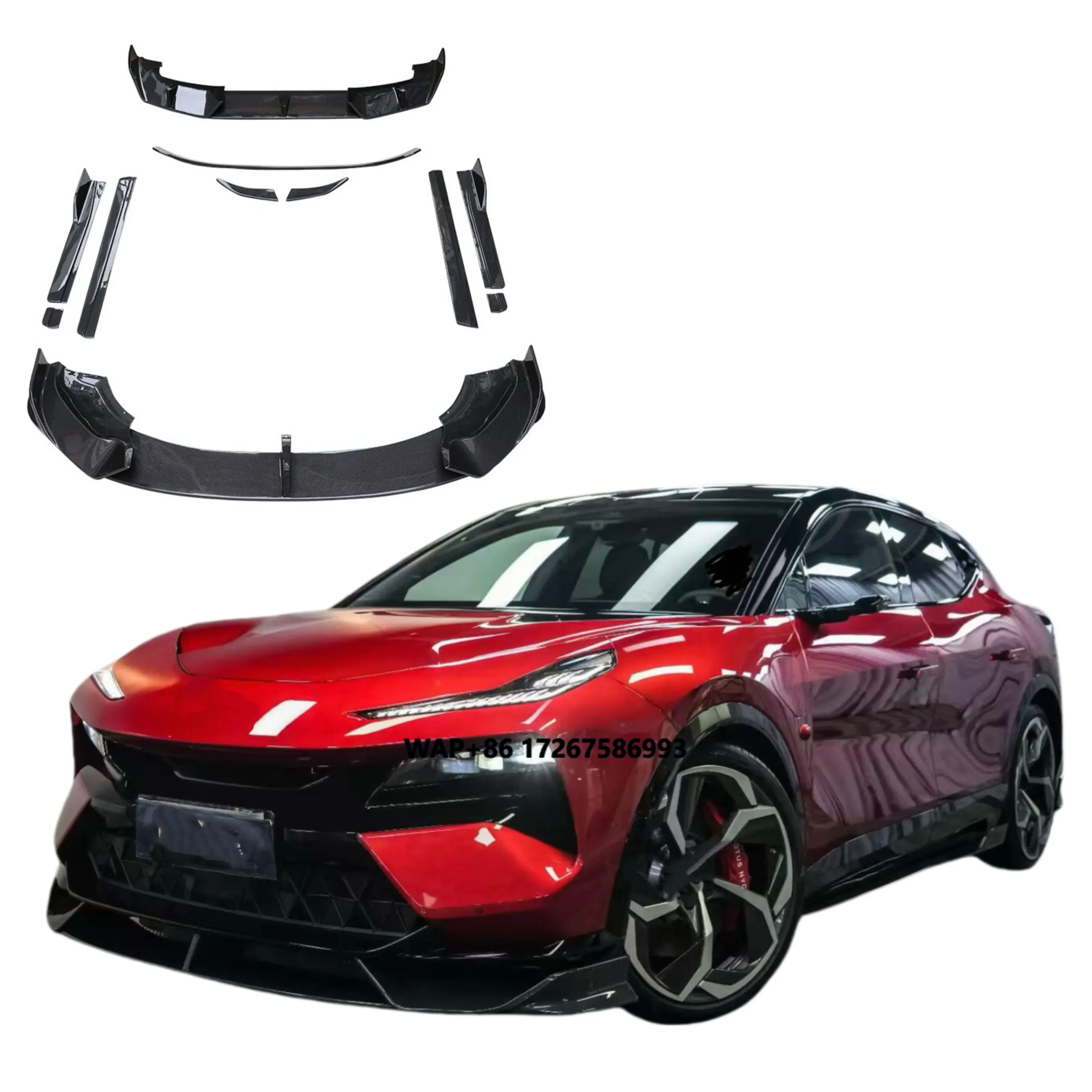Trockenes Carbonfaser RZ-Style Bodykit für Lotus Eletre: Frontlippe, Seitenschweller, Kotflügel-Lüftungsauslässe, Heckdiffusor, Spoiler