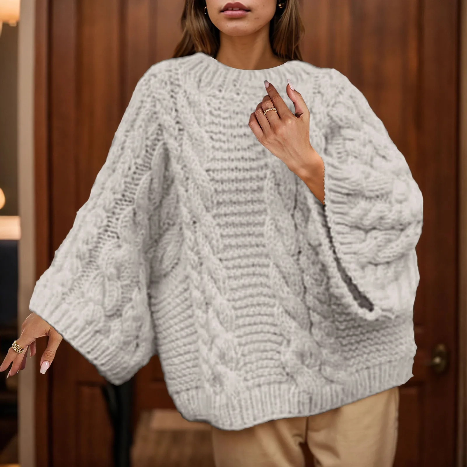 Suéter holgado De lujo De gran tamaño para Mujer, Jersey informal De manga larga ancha a la moda bohemia, ropa para Mujer, Sudaderas De Mujer