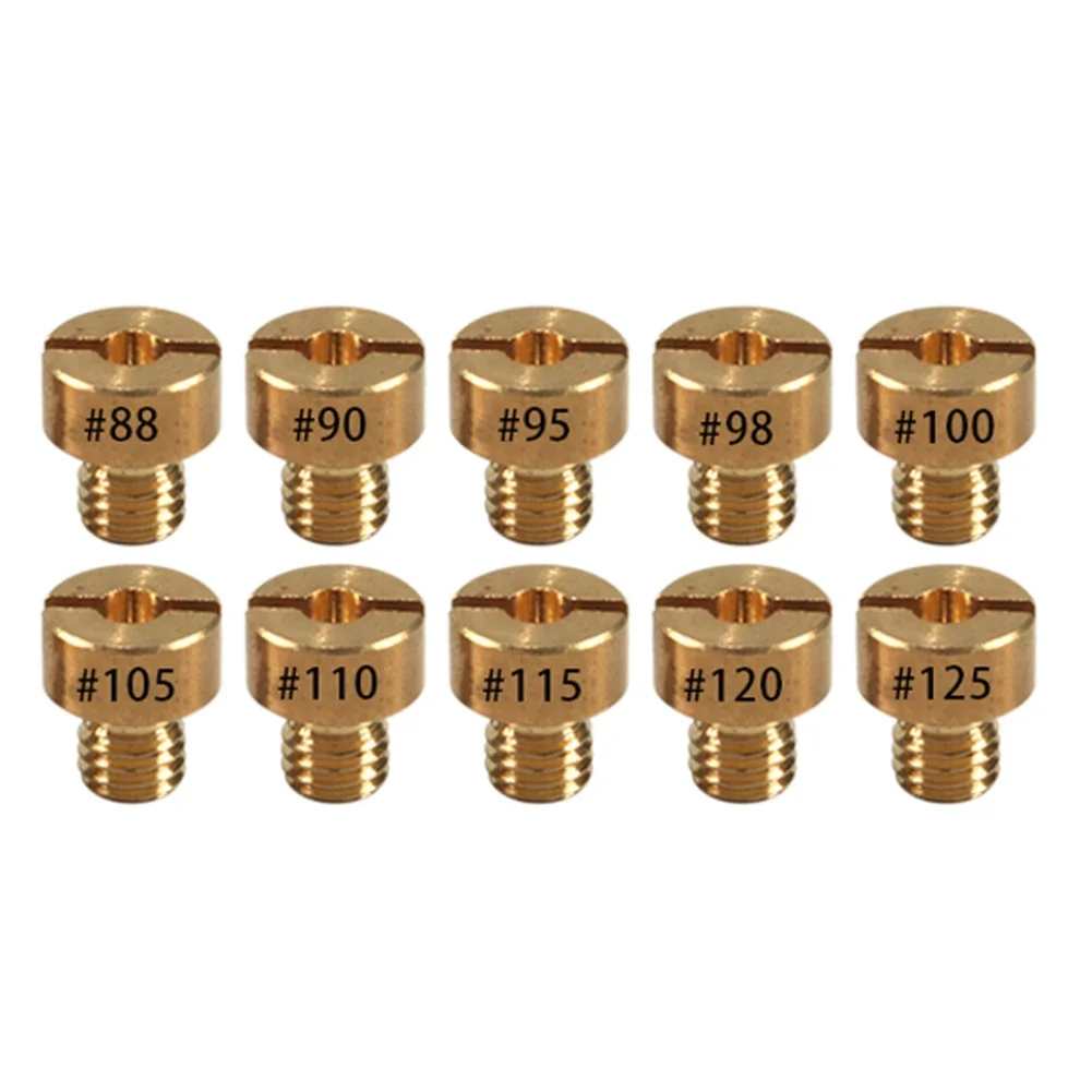 10PCS Mortorcycle Carburettor Main Jets Nozzle Set For Mikuni Carburetor 88 90 95 98 105 110 100 115 120 125 C