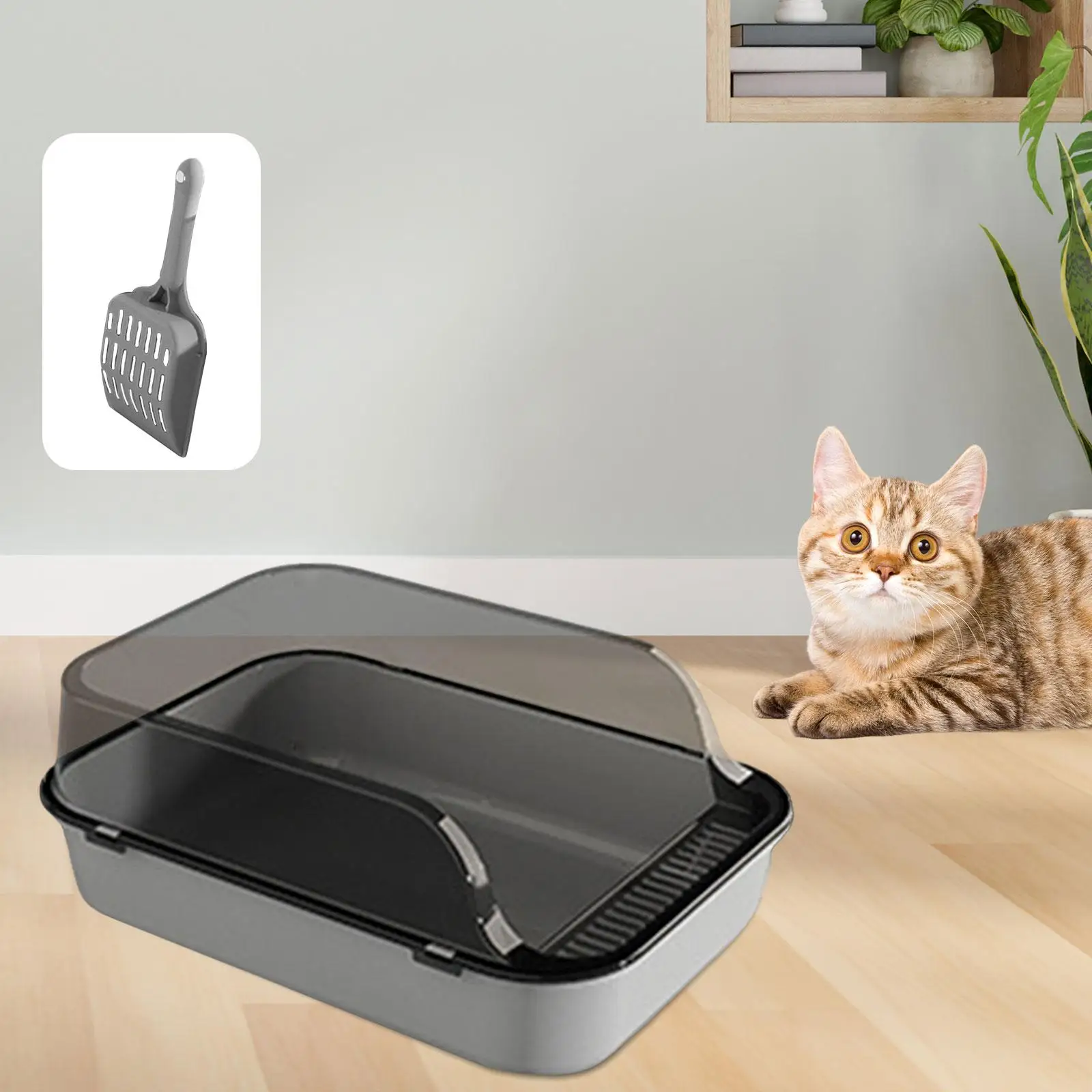 Open Top Cat Litter Box Easy to Clean High Sided Portable Cat Bedpan Removable Cat Toilet for Indoor Cats Small Animals Rabbit