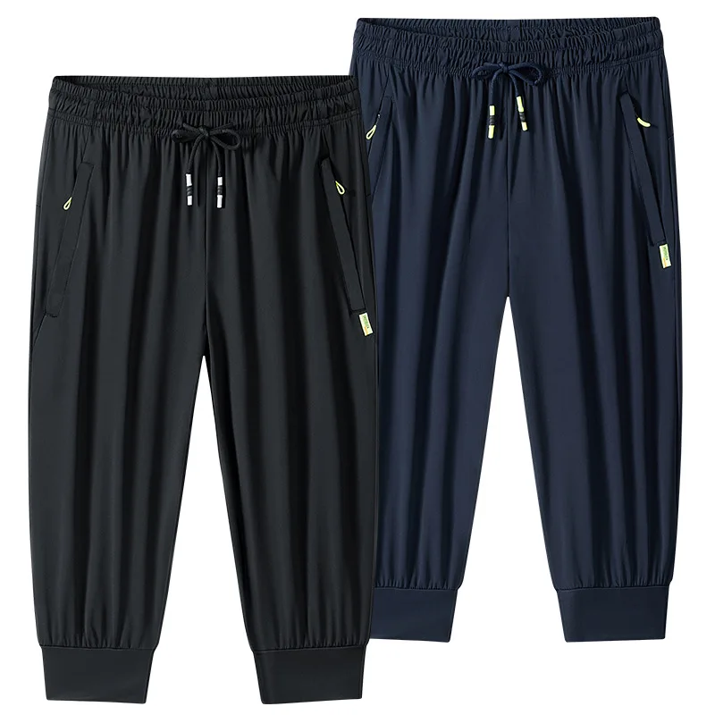 플러스 사이즈 7XL 8XL 여름 버뮤다 Masculino 무릎 길이 반바지 남성 캐주얼 통기성 빠른 건조 카프리 조깅 남성 러닝 반바지