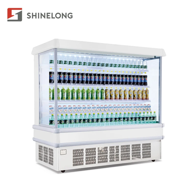 Commercial Display Refrigerator Supermarket Open Chiller Showcase For Vegetable Fruit