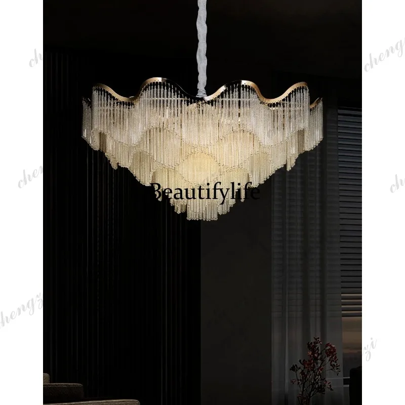 A73 new light luxury living room crystal chandelier high sense French simple dining room bedroom main lamp