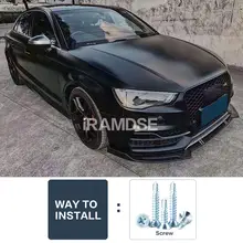 Audi S3 A3 Front Bumper Spoiler Lip Carbon Surface Protector #2