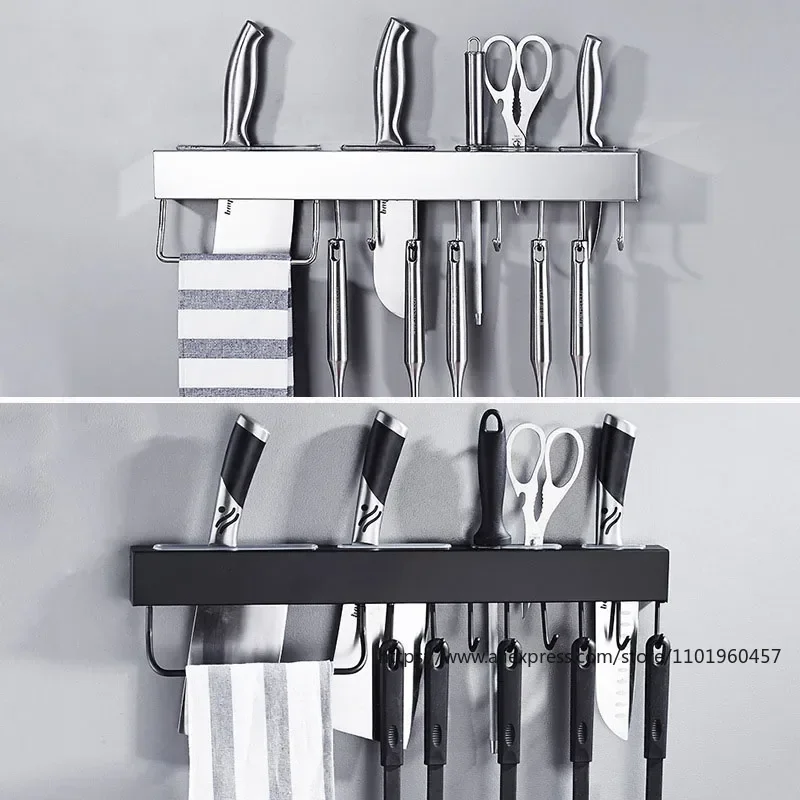 

Stainless Steel Kitchen Racks for Pantry, All Knives Shelf with Hook, Slice Soup Ladle Chopping Block Holder, Kitchen Accessori