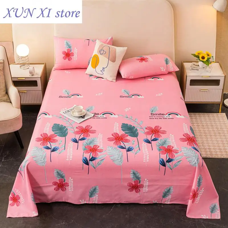 

New Bed Sheet Set with Pillowcase Cute Tiger Printed Bed Flat Sheet Single/Queen/King Size Top Sheet for Double Bed