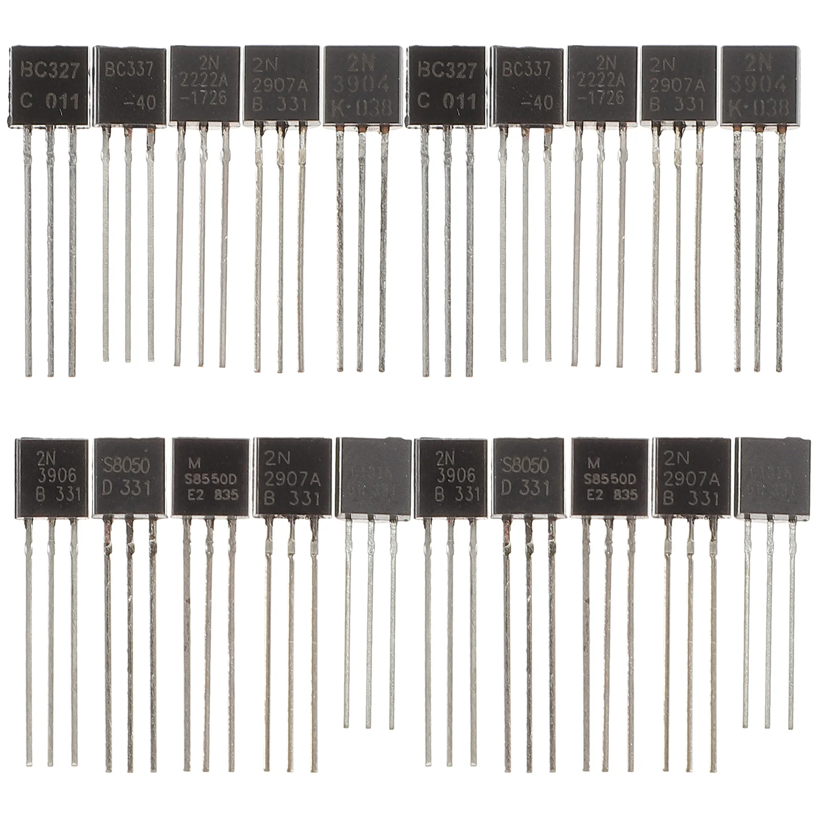 

200pcs Kit Assortment Box Set High Power Fast Switching 2N3906 C1815 A1015 Mje13001 For Amplifier Efficient Power