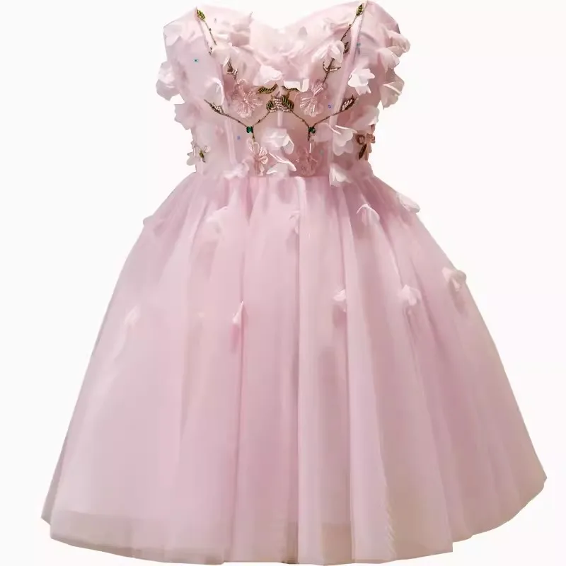 Real Picture Pink Princess Girl Cocktail Dresses Sweetheart Floral Ball Gown Sexy Short Prom Party Dress Graduation Homecoming