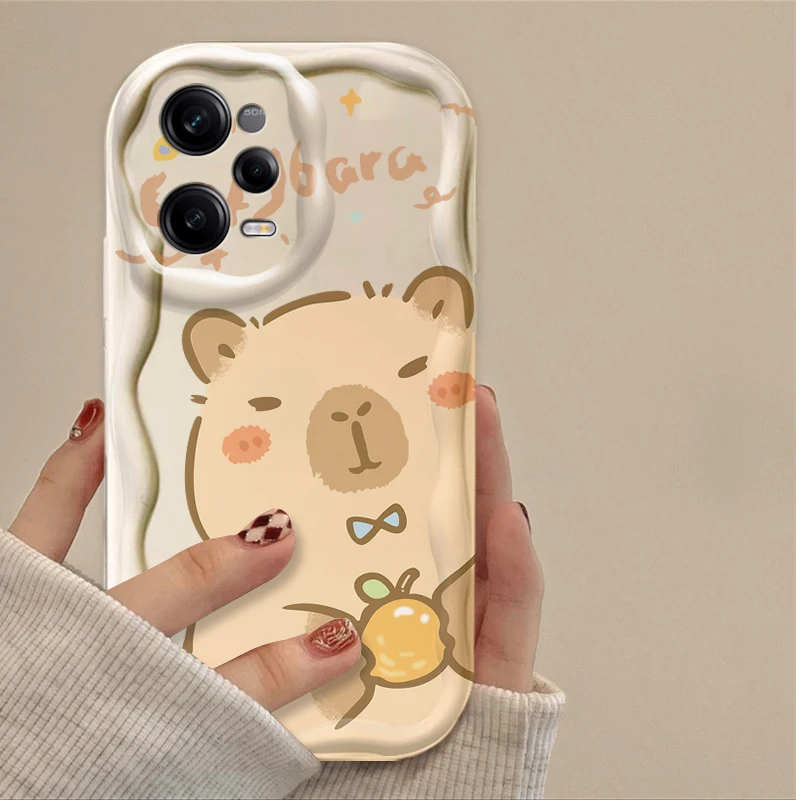 لطيف الكرتون كابيبارا قضية الهاتف ل Xiaomi Redmi A5 A4 A3 A3X A2 A1 زائد 13X Redmi K80 K70 K70E K60 Ultra K60E K50 K40 K40S K30 #6