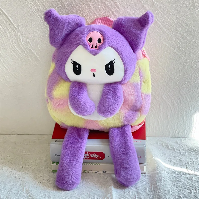 Mochila de peluche Sanrio Purple Kuromi para niños, muñeco de peluche para niñas, regalos de cumpleaños, 30cm