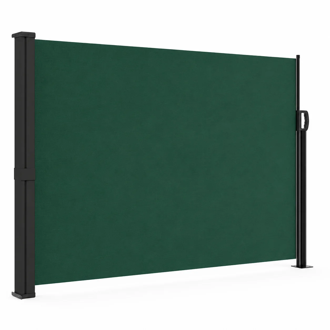 Einziehbare Seitenmarkise Dunkelgrün 140x300 cm, 100% Polyester mit PU-Beschichtung, wind- und wasserdicht, für Balkon-Sichtschutz, Terrassen-Garten-Sonnenschutz, einfache Montage